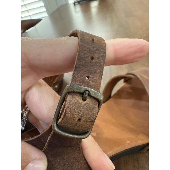 Mila Paoli Ostras Brown Leather Platform Block Heel Sandals Sz 40 Italian Made - Picture 8 of 10